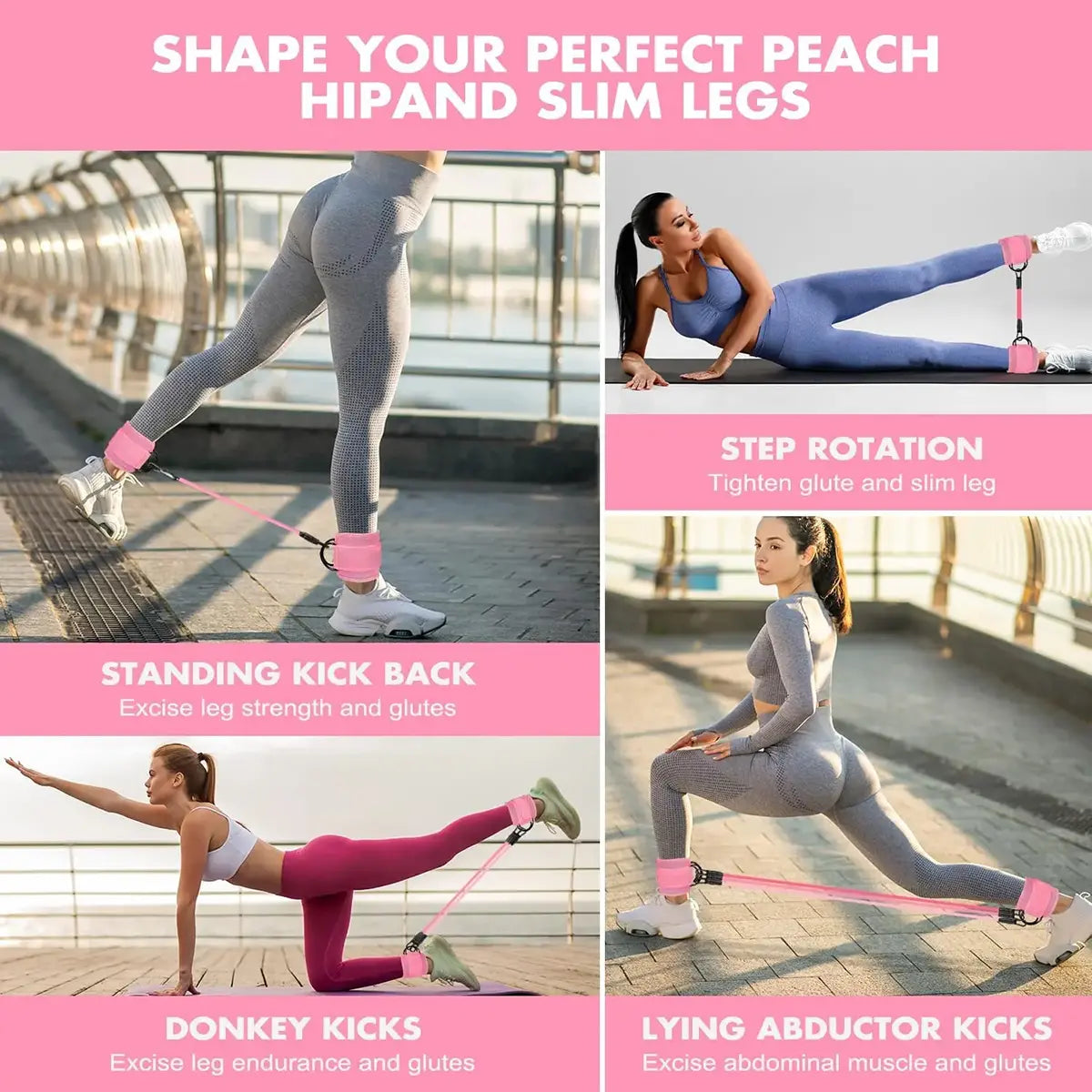 Adjustable Ankle Strap Resistance Band for Home Workout, Elastic Training Band for Legs & Glutes, Fitness Accessory Summervibes