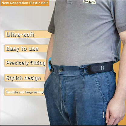 Double-Strap Tactical Hook Elastic Waistband — No-Buckle Concealed Closure with Velcro Fastening; the No-Buckle System Is Suitable for Hunting, Fishing, Camping, and Casual Home Wear—Compatible with Uniforms, Tactical Gear, and Outdoor Activities (Unisex