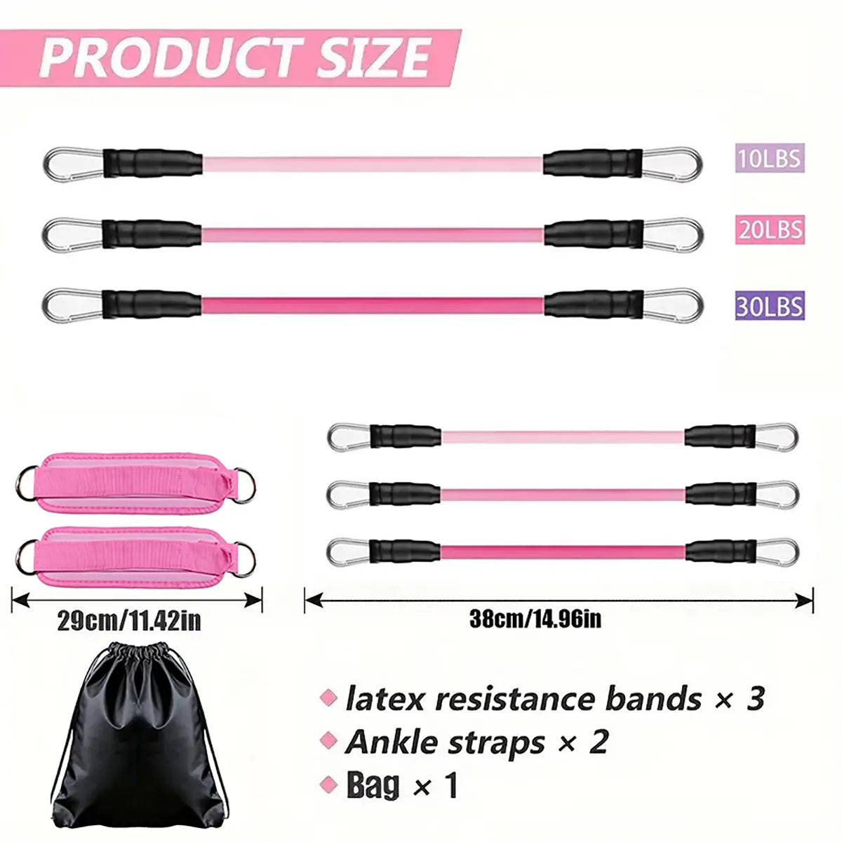 Adjustable Ankle Strap Resistance Band for Home Workout, Elastic Training Band for Legs & Glutes, Fitness Accessory Summervibes