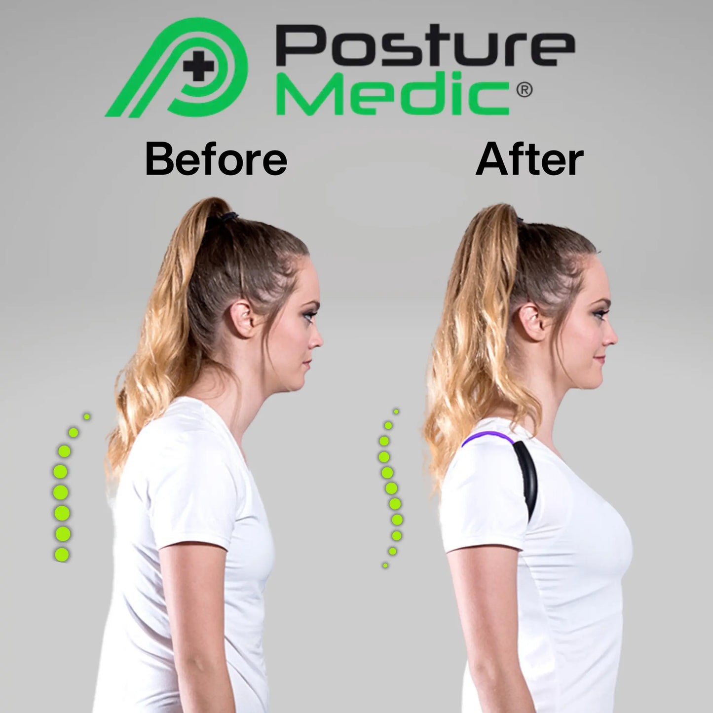 Posturemedic Dynamic Posture Correction Training System - Adjustable Resistance Support Device (XS-2XL) for Upper Back, Shoulder, and Neck Pain Relief, Designed to Strengthen Postural Muscles and Correct Slouching for All Ages