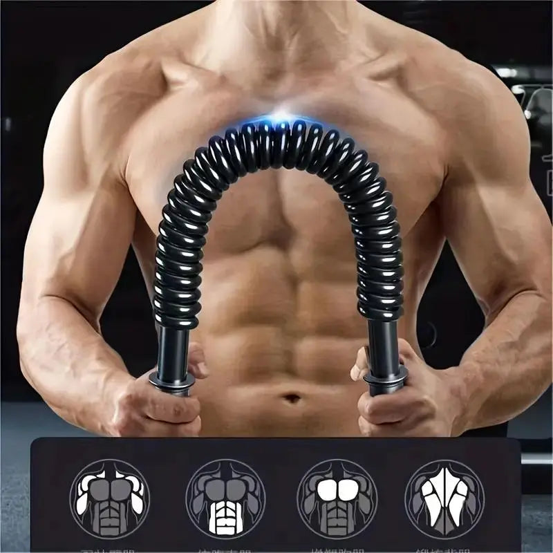 Carbon Fiber Strong Spring Bar - Home Strength Training Equipment with Protective Net Rope, Multi-Muscle Upper Body Workout, Multiple Strength Options, Hand Grip Exerciser, Workout Hand Gripper, Twister Arm Trainer, Forearm Strengthener for Office Workers