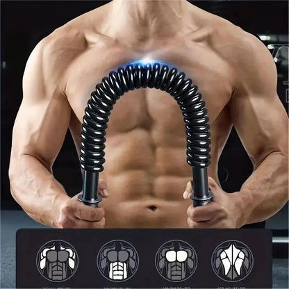 Carbon Fiber Strong Spring Bar - Home Strength Training Equipment with Protective Net Rope, Multi-Muscle Upper Body Workout, Multiple Strength Options, Hand Grip Exerciser, Workout Hand Gripper, Twister Arm Trainer, Forearm Strengthener for Office Workers