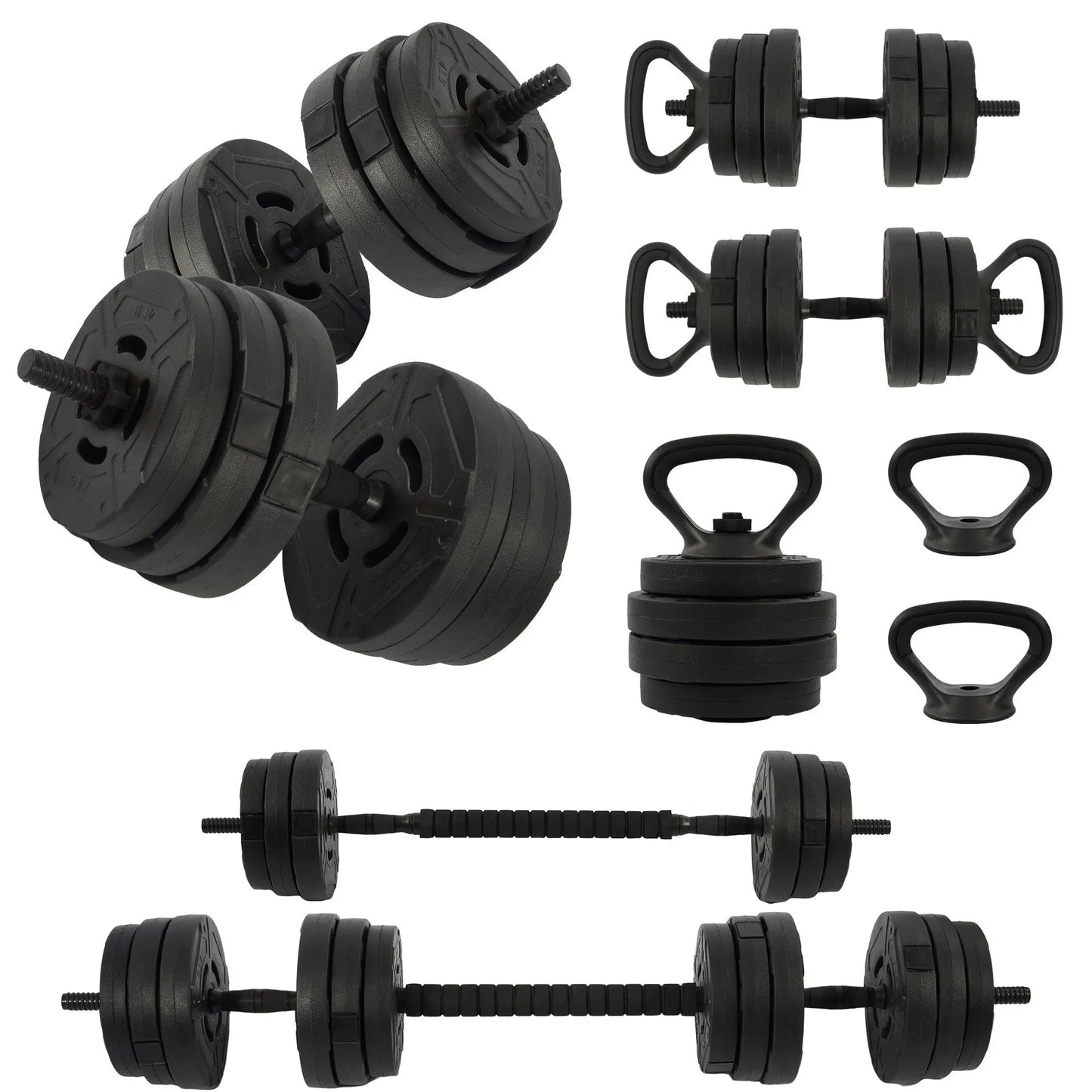 Fitvids 4-in-1 Adjustable Dumbbell Set - 60 lbs Free Weight System with Connector