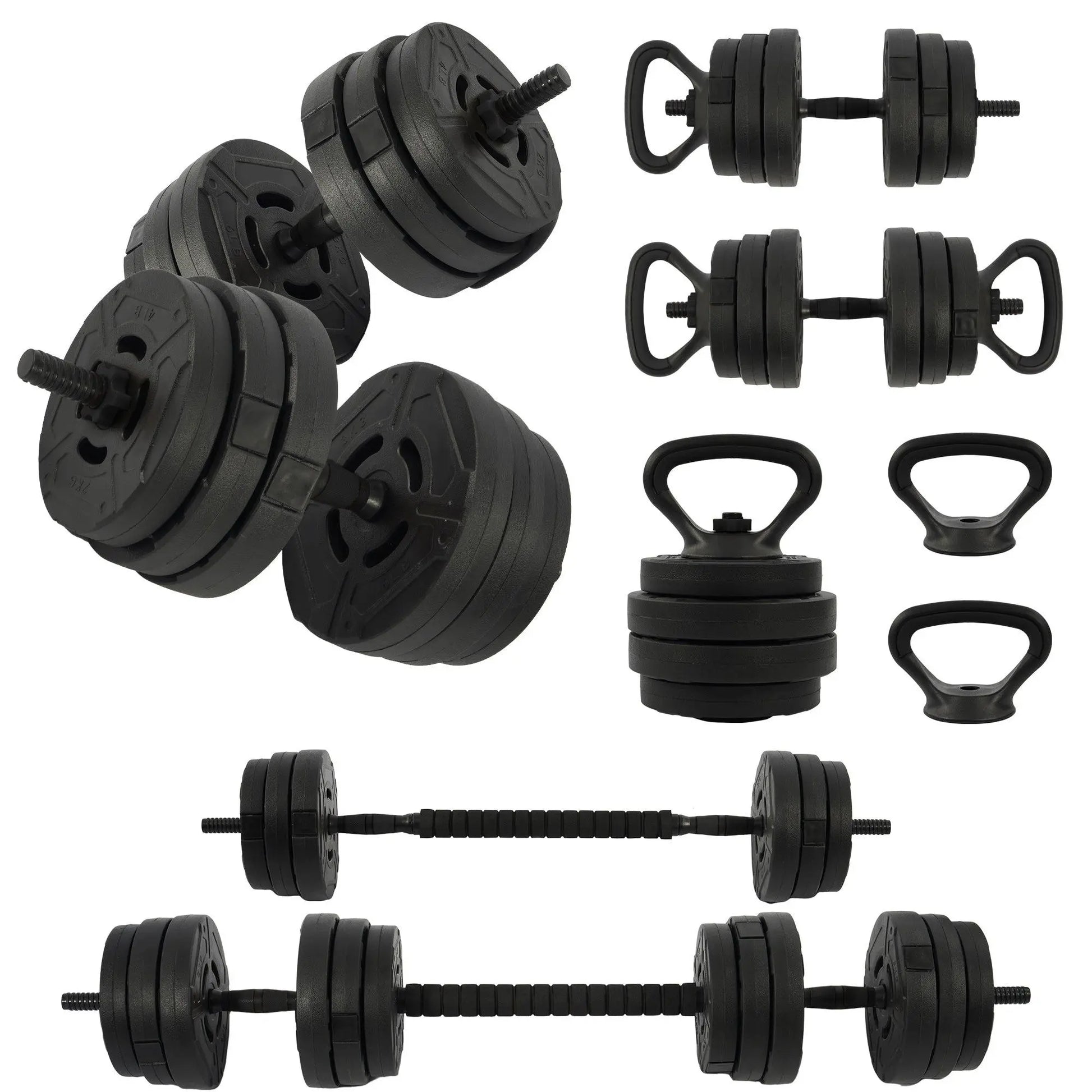 Fitvids 4-in-1 Adjustable Dumbbell Set - 60 lbs Free Weight System with Connector