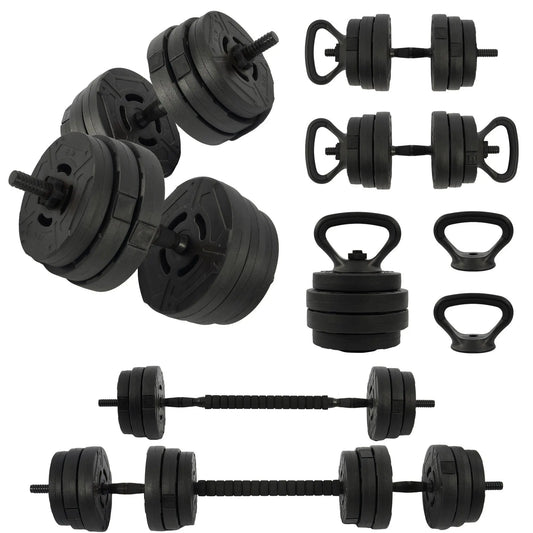 Fitvids 4-in-1 Adjustable Dumbbell Set - 60 lbs Free Weight System with Connector