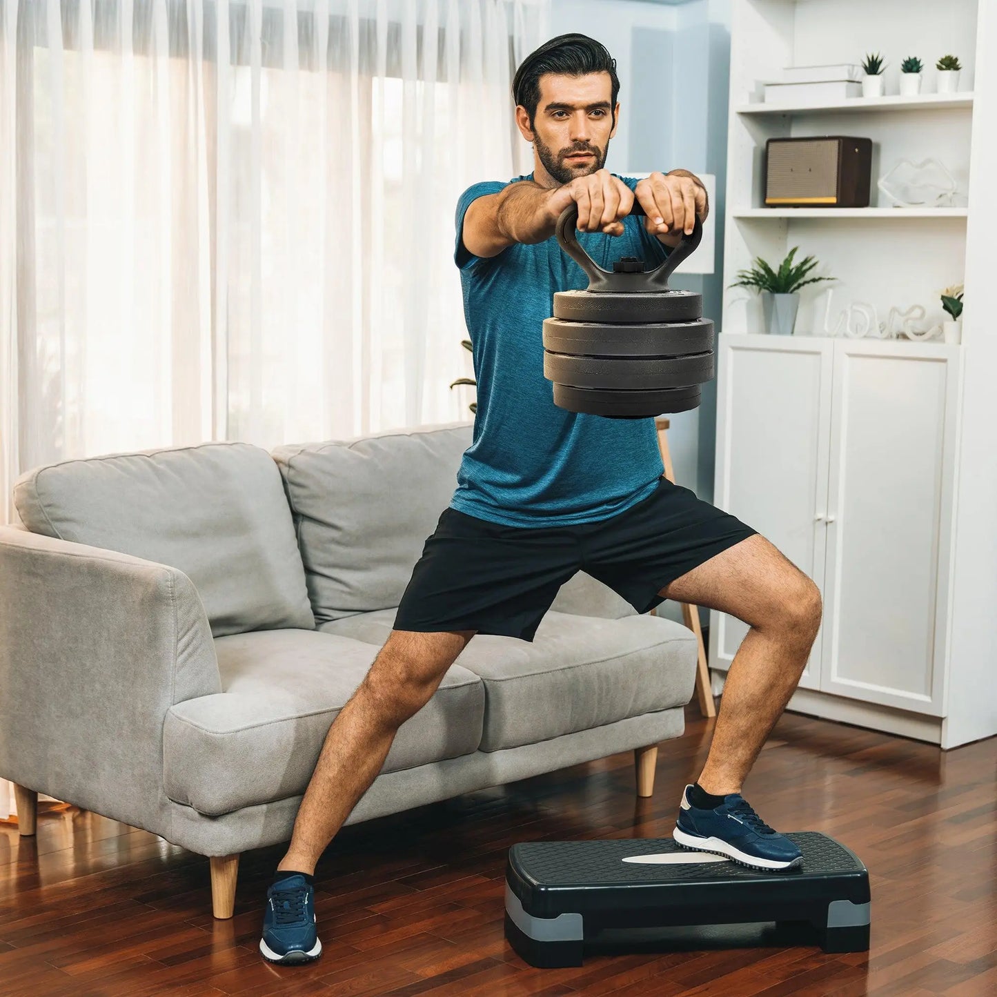 Fitvids 4-in-1 Adjustable Dumbbell Set - 60 lbs Free Weight System with Connector