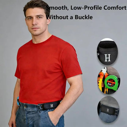 Double-Strap Tactical Hook Elastic Waistband — No-Buckle Concealed Closure with Velcro Fastening; the No-Buckle System Is Suitable for Hunting, Fishing, Camping, and Casual Home Wear—Compatible with Uniforms, Tactical Gear, and Outdoor Activities (Unisex
