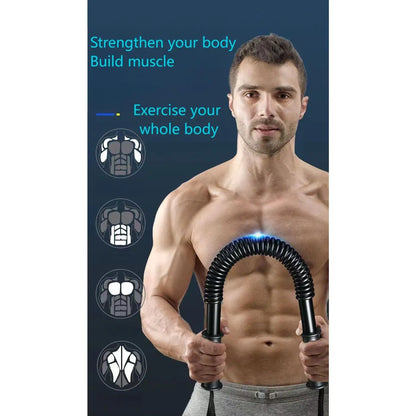 Carbon Fiber Strong Spring Bar - Home Strength Training Equipment with Protective Net Rope, Multi-Muscle Upper Body Workout, Multiple Strength Options, Hand Grip Exerciser, Workout Hand Gripper, Twister Arm Trainer, Forearm Strengthener for Office Workers